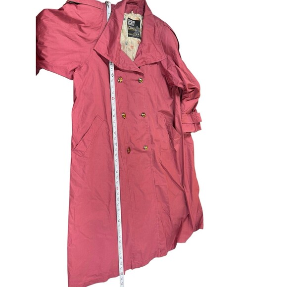 VTG London Towne Limits Trench Coat Women’s 10 Pink Double Breasted Lightweight - Picture 6 of 9